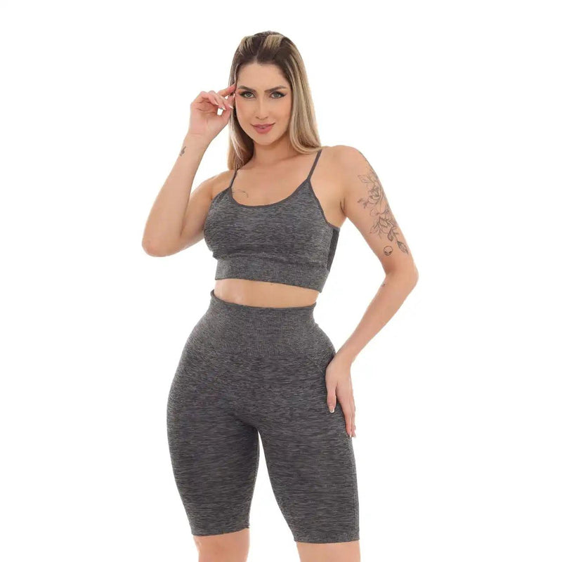 Conjunto Feminino Fitness Completo - Top, Shorts e Legging